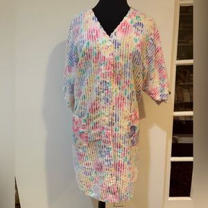 Vintage 80s 90s pastel cover up robe short sleeve